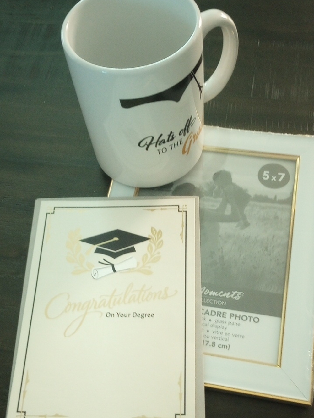 Inspirational Graduation Set - White with Black Text And Gold Accents